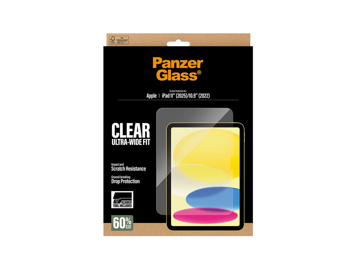 PanzerGlass� Screen Protector iPad 11" (2025) | 10.9" (2022) | Ultra-Wide Fit w. Fastfit tool — Front