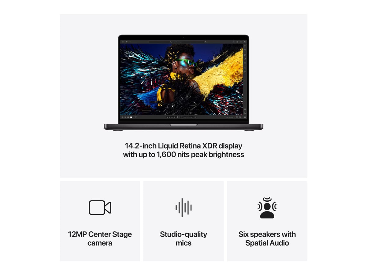 14-inch MacBook Pro Space Black — Front