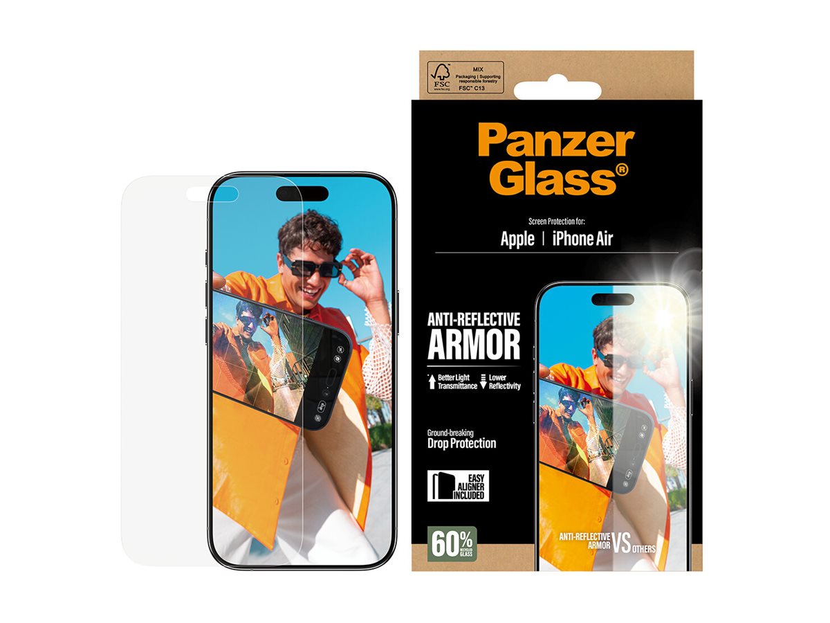 PanzerGlass� Anti-Reflective Armor Screen Protector iPhone Air w. EasyAligner — Front