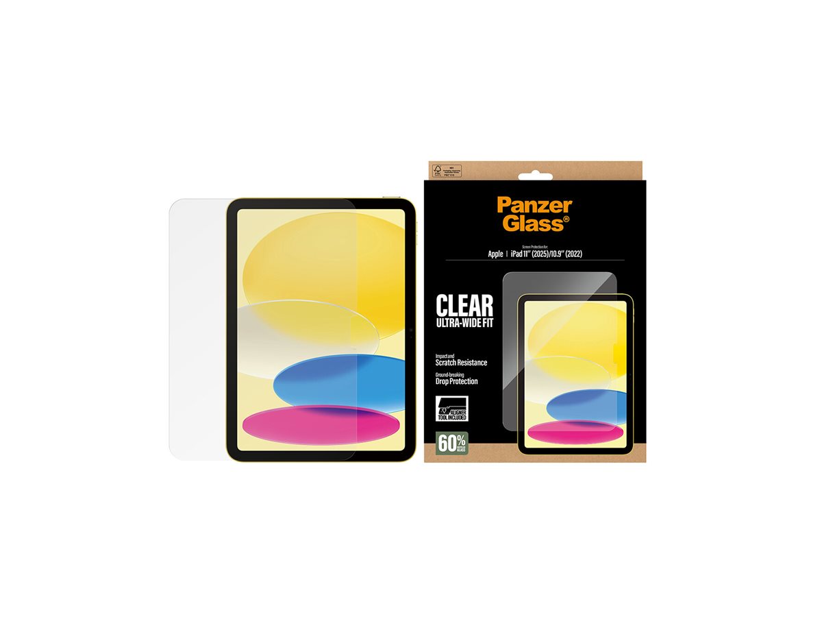 PanzerGlass� Screen Protector iPad 11" (2025) | 10.9" (2022) | Ultra-Wide Fit w. Fastfit tool — Front