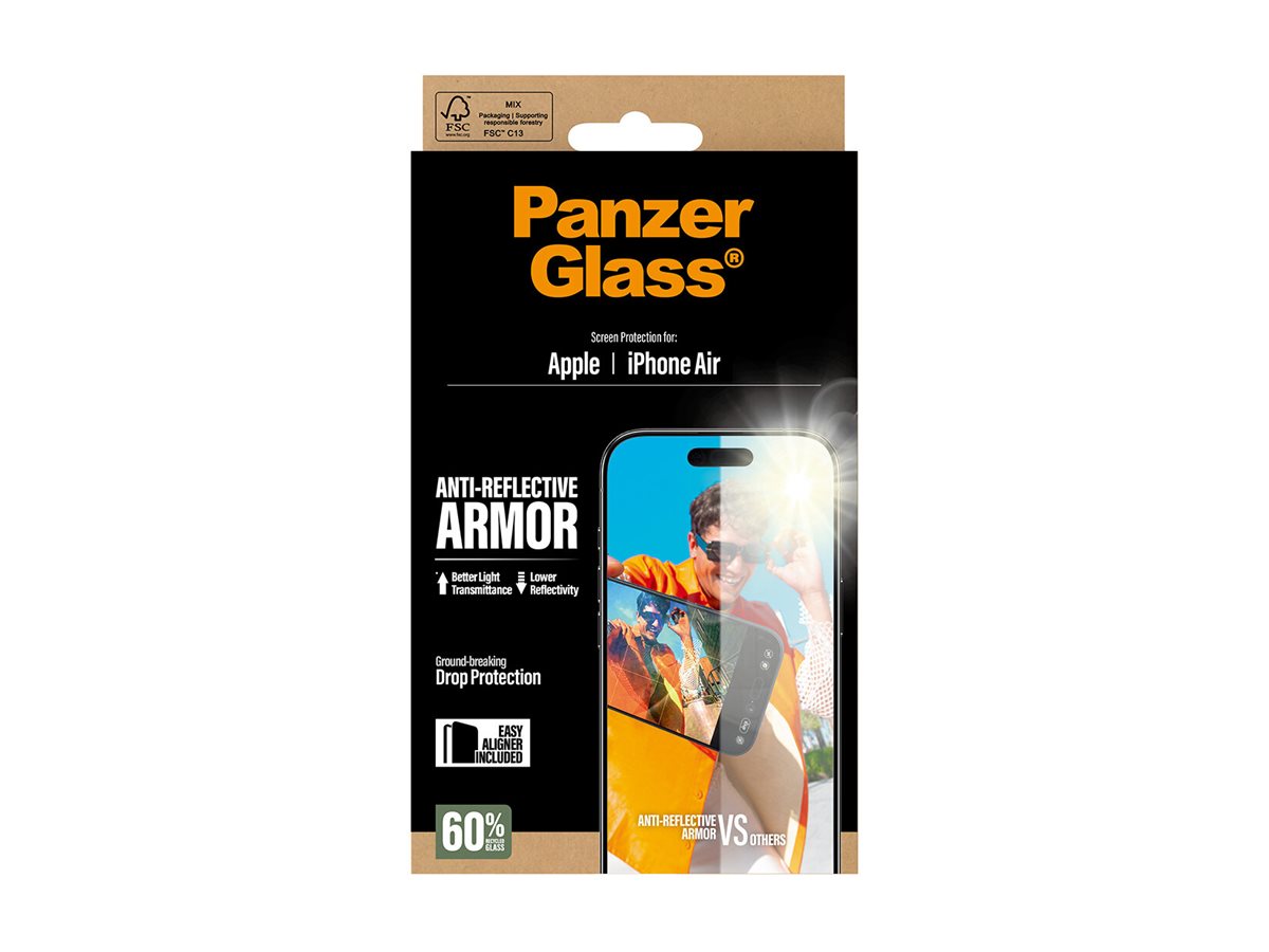 PanzerGlass� Anti-Reflective Armor Screen Protector iPhone Air w. EasyAligner — Front