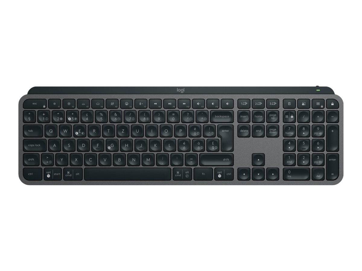 Logitech MX Keys S - Toetsenbord - backlit - draadloos - Bluetooth LE - QWERTY - VS-Engels - toetsschakelaar: Scissor-Key - grafiet — Top