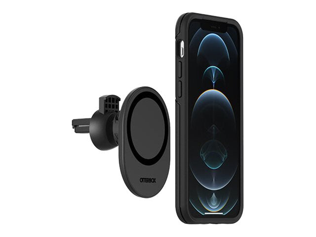 OtterBox - Autohouder voor mobiele telefoon - voor MagSafe - zwart - voor Apple iPhone 12, 12 mini, 12 Pro, 12 Pro Max — Left-angle