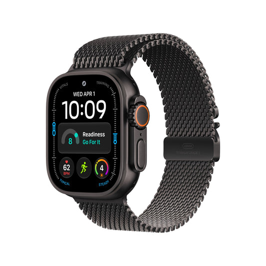 Apple Watch Ultra 4 GPS + Cellular 49mm Black Titanium Case with Black Titanium Milanese Loop - L