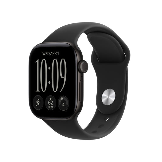 Apple Watch Series 12 GPS + Cellular 42mm Black Aluminium Case with Black Sport Band - M/L