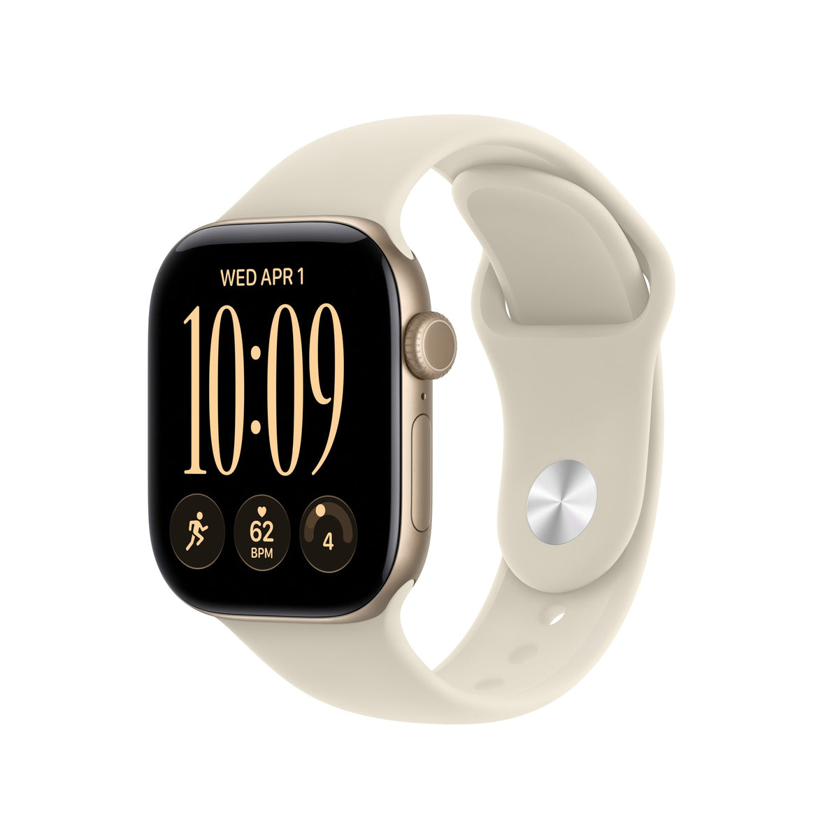 Apple Watch Series 12 GPS 42mm Light Gold Aluminium Case with Sand Sport Band - M/L