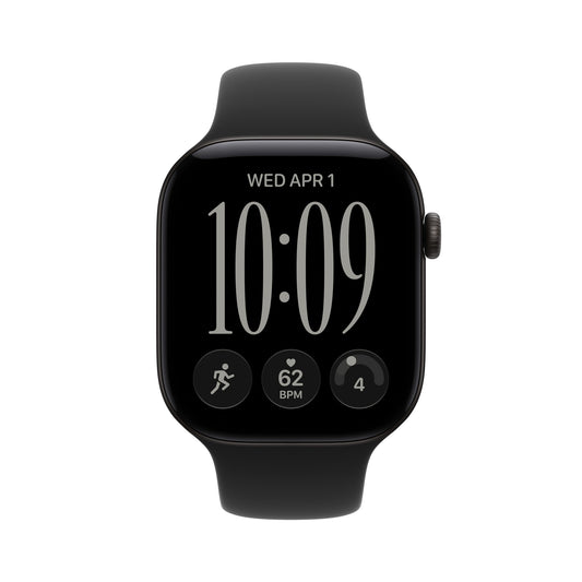 Apple Watch Series 12 GPS + Cellular 46mm Black Aluminium Case with Black Sport Band - M/L