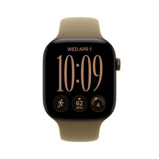 Apple Watch Series 12 GPS + Cellular 46mm Dark Bronze Aluminium Case with Olive Sport Band - S/M