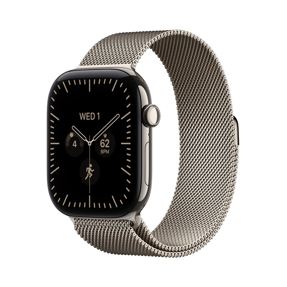 Apple Watch Series 12 GPS + Cellular 46mm Natural Titanium Case with Natural Milanese Loop - S/M