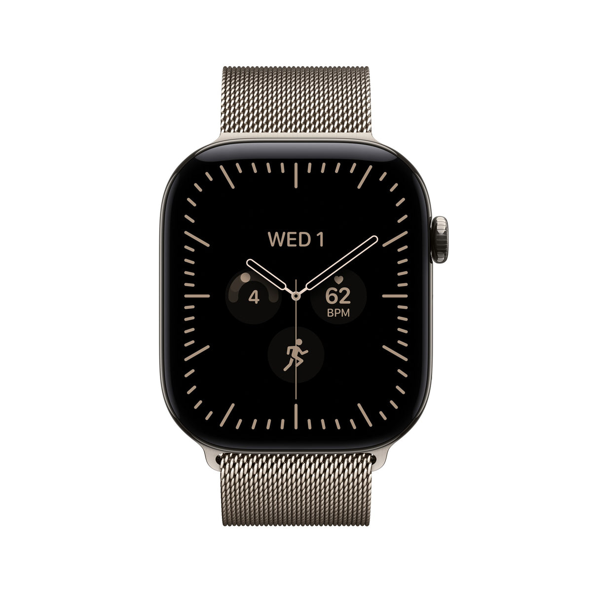 Apple Watch Series 12 GPS + Cellular 46mm Natural Titanium Case with Natural Milanese Loop - S/M