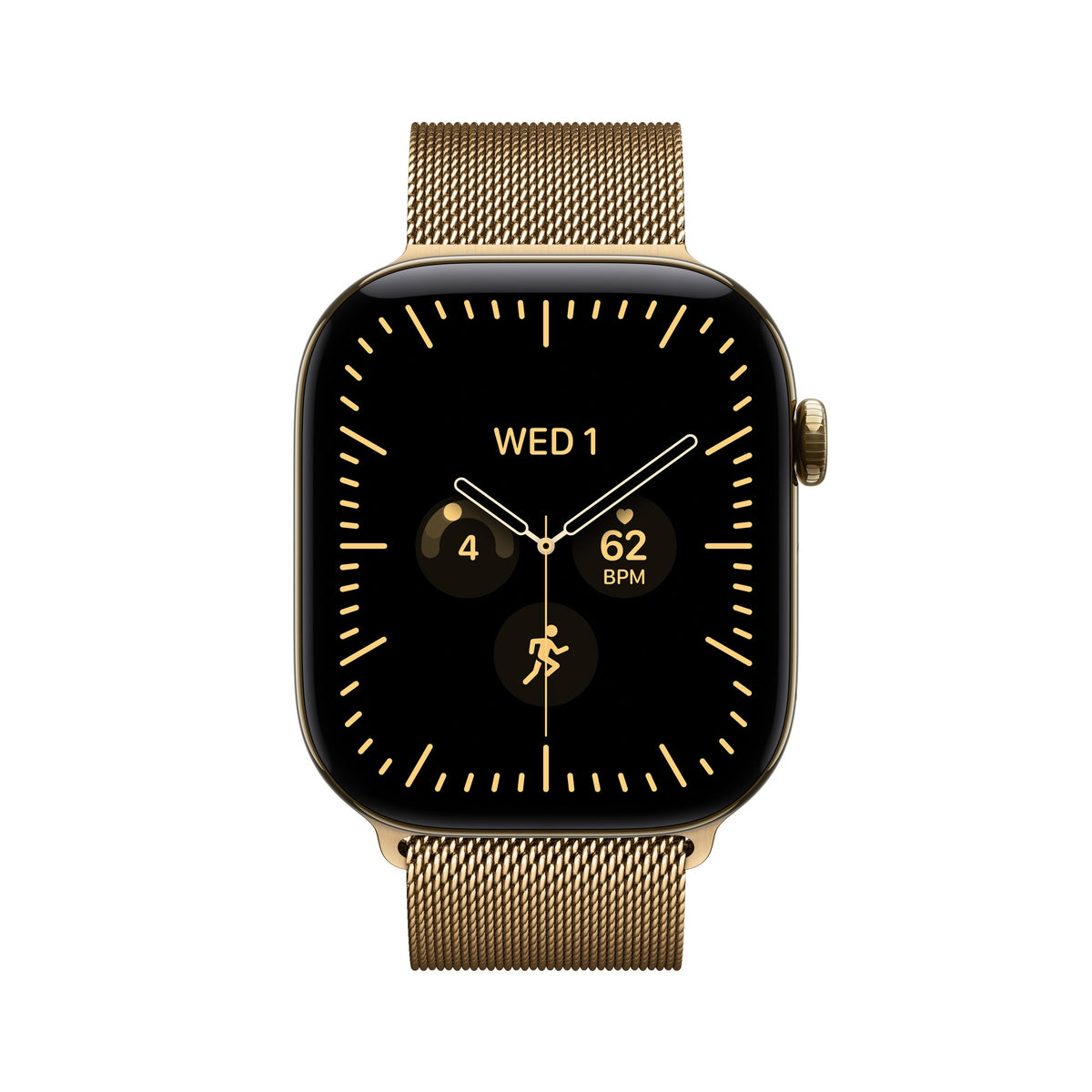 Apple Watch Series 12 GPS + Cellular 46mm Radiant Gold Titanium Case with Radiant Gold Milanese Loop - M/L