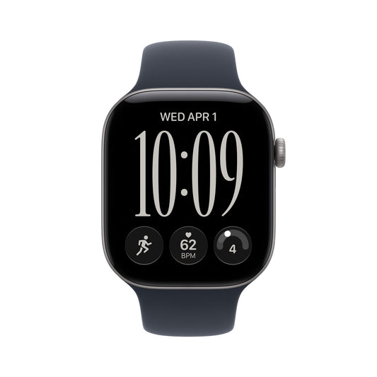 Apple Watch Series 12 GPS + Cellular 46mm Space Grey Aluminium Case with Navy Blue Sport Band - S/M
