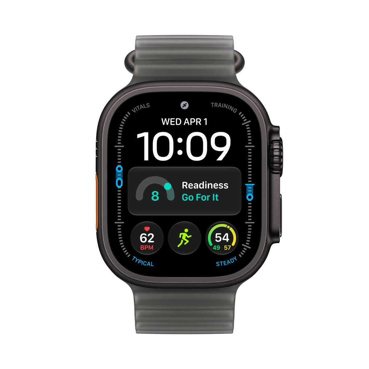 Apple Watch Ultra 4 GPS + Cellular 49mm Black Titanium Case with Translucent Black Ocean Band